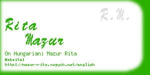 rita mazur business card